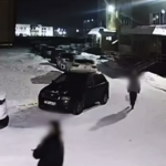 Кадр с камеры наблюдения во дворе в Семее, где зафиксирован инцидент преследования девушки