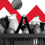 Падающий график и продукты питания